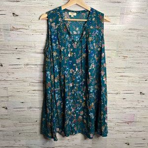 Umgee blue floral dress mini size small